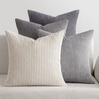 MIULEE Soft Corduroy Decorative Throw Pillow Covers Neutral Grey 20x20 by MIULEE