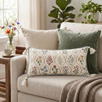 ISAENNE Designer Linen Throw Pillow Cover,Set of 2,28"x12"-Serenity B - Image 3