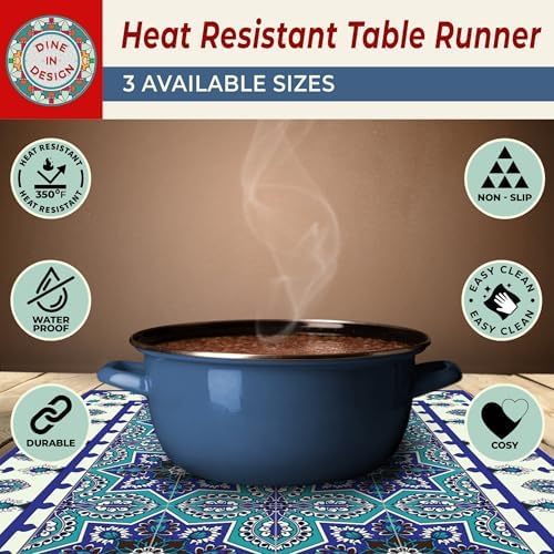 Heat Resistant Table Runner, 53 x 14 Inch - Eastern Star Design - Image 5