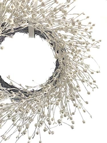 24 Inch Winter Front Door Wreath Pearl - Image 3