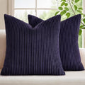 Mecatny Corduroy Decorative Throw Pillow Covers 26x26 Set of 2 Dusty Purple by Mecatny