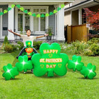 10.5FT Length St. Patricks Inflatables Shamrocks Built in Flash LED Lights for St. Patricks Day Blow Up Yard Outdoor Indoor Lawn Garden Decorations - Image 5