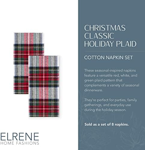 Christmas Classic Holiday Plaid Napkin Set of 8, Multicolor - 17" W x 17" L - Image 3