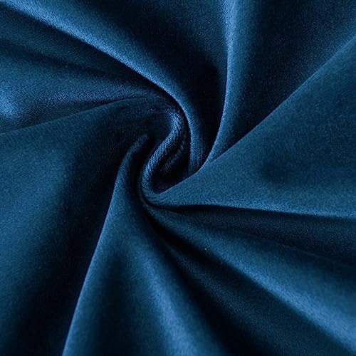 JUSPURBET 28x28 Euro Velvet Throw Pillow Covers Set of 2,Navy - Image 4