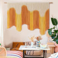 IOWER Macrame Wall Hanging Yellow Dip-Dyed Large For Living Room Boho Macrame Wall Decor 59" Wx37 L by IOWER