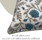 Floral Pillow Covers Cornflower Blue Set of 2 Pillow Covers 18x18 inches Farmhouse Style Pillow Covers for Couch Bed Bedroom Living Throw Pillow Covers Boho Decorative Pillow for Spring - Image 3