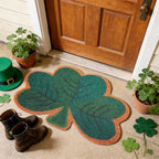 Tinideya St. Patrick's Day Welcome Doormat Outdoor Shamrocks Coir Door Mat - Image 2