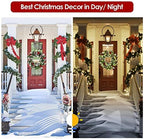 Christmas Wreath for Front Door, Pre-lit Christmas Winter Home Adornment Wreath with 50 Lights and Mixed Decorations for Front Door Indoor Window Wall Décor (18 inch - Battery Not Included) - Image 5