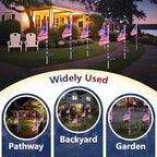 6 Pack 4th of July Decorations Outdoor Solar Lights, Red White and Blue American Flag Star Lights for National Day, Waterproof Patriotic Light for Independence Day 250th Anniversary Garden Yard Path - Image 2