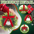 6 Pcs Christmas Deep Red Pine Needle Wreath Bulk Artificial 10 Inch Green Leaves for Front Door Cabinets Wreath Indoor Outdoor Wall Decor Christmas Wall Home Kitchen Decoration - Image 3