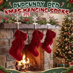 Seematn 4 Pack Burgundy Red Velvet Christmas Stockings, 18 Inch - Image 5