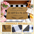 2 Pcs Christian Door Mats, As for Me and My House We Will Serve the Lord Non Slip Coir Mat with Buffalo Plaid Layered Rug, Bible Verse Layering Doormats for Indoor Outdoor Porch Entry Decor - Image 4