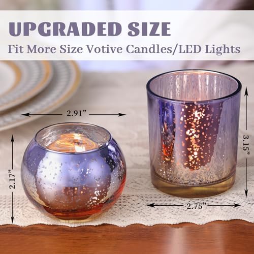 Volens 30pcs Assorted Purple Votive Candle Holders, Large Glass Votives - Image 2