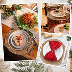 GENMOUS Woven Placemats Set of 12, 13.5" Round Placemats Natural Water Hyacinth Boho Placemat,Farmhouse Rattan Chargers for Dinner Plates,Rustic Braided Wicker Table Mats for Dining Table,Home,Wedding - Image 5