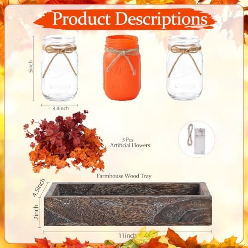 Fall Thanksgiving Table Centerpiece, Farmhouse Table Kitchen Decor for Home - Image 2