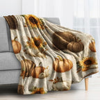Fall Harvest Throw Blanket, Thanksgiving Fleece Blanket for Couch Bed Sofa, Autumn Pumpkin Blankets and Throws, Decor & Gifts, Super Soft Plush Flannel Blanket, 50x70 - Image 2