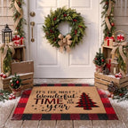 Tinideya 2 Pcs Christmas Tree Layered Doormat Set for Front Porch by Tinideya