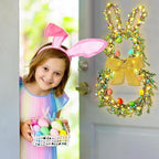 Easter Bunny Wreaths for Front Door with Lights, 24" Easter Green Rabbit Wreaths with Eggs,Twig and Berries,Bowknot, Spring Wreath for Decorations Home Farmhouse Outdoor Indoor Wall Mantel Window - Image 5