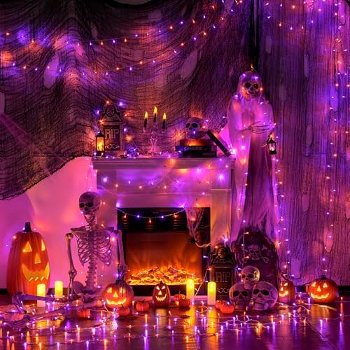 JMEXSUSS 400LED Orange and Purple Halloween Lights Indoor Outdoor - Image 5