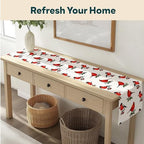Christmas Table Runners | Red Cardinals Table Runner | Winter Decorations for Home | Festive Holiday Table Decor | Kitchen Dining Table Runner | Made in The USA | 14" x 108" Long - Image 4