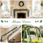 dallisten 3Pcs 6.5FT Artificial Olive Leaves Vine, Silk Fake Olive Garland - Image 2