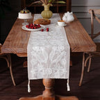 Embroidered Table Runner Boho Farmhouse Dresser Scarf, 14" x 112" - Image 3