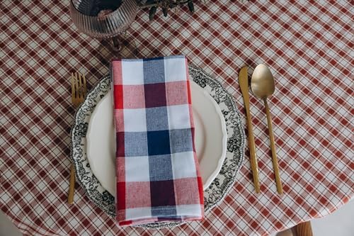 Red White and Blue Cloth Napkins - Reusable Patriotic Cloth Napkins - 100% Cotton 4th of July Napkins, 12-Pack, 20"x20", Patriotic Decor Napkins for Summer BBQs (Red, Blue & White) - Image 6