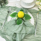Lemon Napkin Rings Set of 12 Spring Farmhouse Napkin Rings Bulk for Dinning Table Decoration, Rustic Lemon Leaf Napkin Ring Holders for Party Gathering Banquet Wedding Birthday - Image 3