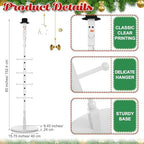 Shellwei 60 Inch Christmas Wooden Freestanding Stocking Holder with Santa Claus Snowman Hat and Hanger Stickers Xmas Stocking Stand with 8 Removable Hooks Floor Holiday Decor(Snowman) - Image 3