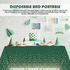 Tegeme 12 Pcs Green and Gold Plastic Tablecloths for Party Disposable - Image 5