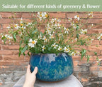 Reactive Glaze Peacock Color 11" Ceramic Plant Pot，Large Flower Pot Planter - Image 6