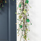 Glitzhome 6ft St. Patrick's Garland Decorations Shamrock Garland with Berry Picks for St. Patrick's Day Party Holiday Fireplace Mantel Front Door Table Decor - Image 3
