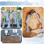 16 Pack Light Blue Table Runner 10FT Cheesecloth Table Runner Boho Gauze Table Runners Long Rustic Sheer Fabric Table Runners for Wedding Party Bridal Shower Farmhouse & Home Decor - Image 5