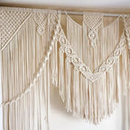 Boho Chic Macrame Curtain & Macrame Arch Bohemian Macrame Wedding Backdrop Decor Home Geometric Fiber Art Decor 59''W*78''L - Image 4