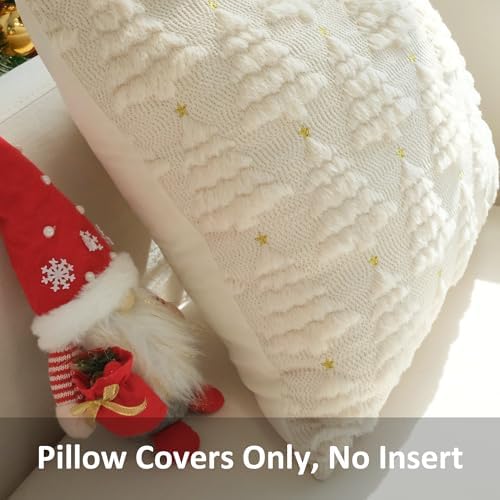 JOJUSIS Decorative Pillow Covers Pack of 4 Throw Pillowcases Faux Fur Couch Cushion (Christmas Tree, 20" x 20" (Pack of 4)) - Image 2