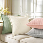 decorUhome Fall Corduroy Sage Green Throw Pillow Covers 22x22 Set of 2 - Image 4
