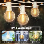 LAMPHOME 26FT LED Outdoor String Lights, 2 Pack12+1 Shatterproof G40 Edison Bulbs, Connectable & Weatherproof Commercial Grade Patio Lights, Warm White Backyard Decorative Lighting - Image 3