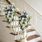 Idyllic 25 Inch Spring Blue Rose Door Hanging Artificial Floral Swag for Front Door Window Porch Stair Railing Spring Holiday Indoor Outdoor Home Decor - Image 5