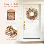 24in Fall Wreaths for Front Door Handcrafted Paper Flower Wreath - Image 3