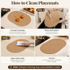 Homaxy Oval Heat Resistant Placemats Set of 8, Camel - Image 6