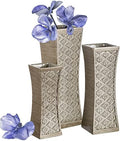 Creative Scents Dublin Silver Vases Set of 3 - Centerpieces for Dining Room Table, Decorative Vases Home Decor Accents for Living Room, Bedroom, Kitchen, Coffee Table Decor - Packaged in Gift Box by CreativeScents