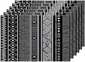 Shrahala Traditional African Geometric Placemats, Black and White Tribal Ethnic Table Mat Linen Burlap Washable Double-Deck Heat Insulation for Dining Table Kitchen Table Set of 6 (12 X 18 Inch) by Shrahala