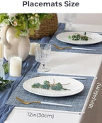 Leetaltree Deep Navy Woven Placemats Set of 12 - Heat Resistant Non-Slip Place mats for Dining Table, Washable Durable PVC Vinyl Woven Table Mats(Deep Navy, 12) - Image 4