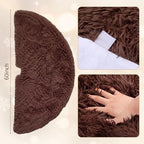 Chocolate Brown Faux Fur Christmas Tree Skirt 60 Inch Plush Tree Skirt - Image 2