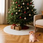 Christmas Cat Proof Tree Skirt Kit with Soft White Tree Skirt, Prickle Mat - Image 5