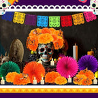 Newwiee 82 Pcs Day of the Dead Altar Decor Set, Marigold, Orange - Image 6