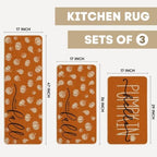 Artoid Mode Orange Fall Kitchen Mats Set of 3-17"x29"+17"x36"+17"x47" - Image 2