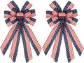 Large Patriotic Bow Wreath 4th of July Decor 2 Pack, 15.7x47'' by Voeveca
