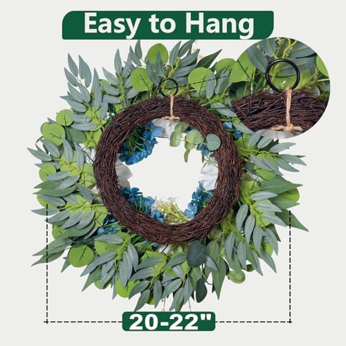 Hydrangea Wreath for Front Door Porch Wall Indoor Outdoor - Image 6