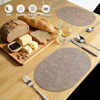 homing Heat Resistant Oval Placemats Set of 8, Light Brown - Image 6